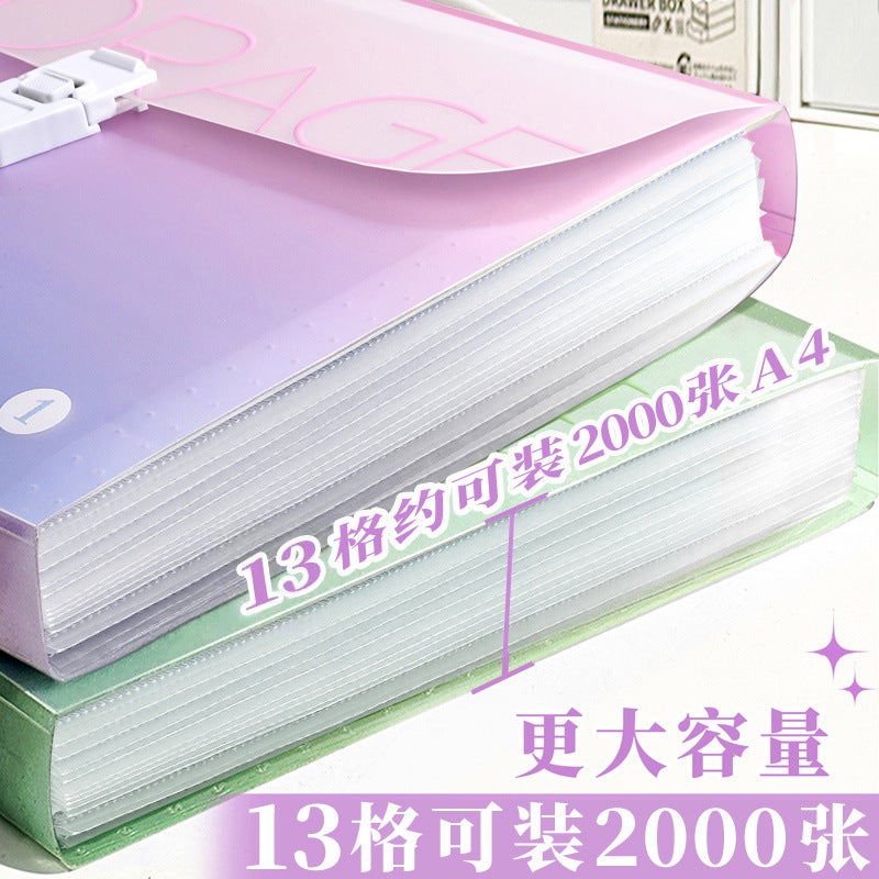 A4 Satchel Folder Test Paper Bag Multi-Layer Large Capacity Primary School Students Special Hand-Held Accordion Bag Paper Storage Bag - Image 4